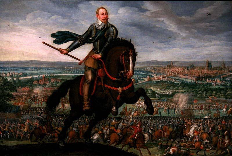 unknow artist Gustavus Adolphus of Sweden at the Battle of Breitenfeld Sweden oil painting art